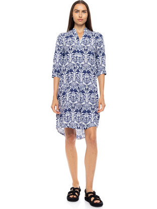 Pink Label Mini Καλοκαιρινό Καθημερινό Φόρεμα Μεταξωτό Royal Blue B697