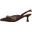Noa Harmon Γόβες Slingback Δερμάτινες με Λεπτό Χαμηλό Τακούνι Σοκολατί 10342-55