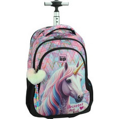 Back Me UP Pastel Unicorn Σχολική Τσάντα Τρόλεϊ Δημοτικού Ροζ 357-41074