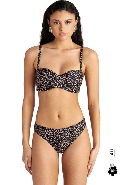 BLU4U Toffee Leo Bikini Top Strapless Animal Print Μαύρο 26366576D-02