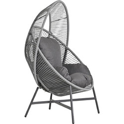 B2BMarkt Πολυθρόνα Κήπου Φωλιά Rattan Γκρι 0613218