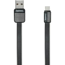 Remax Metal RC-044a Flat USB-A to USB-C 1m Black