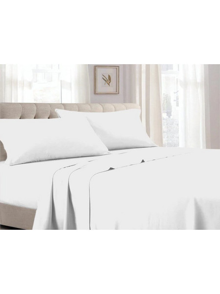 Γαρύφαλλο Σετ Σεντόνια Μονά Βαμβακερά 160x240 Silk Touch Λευκό