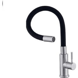 AXON Minardi 33301022 Μπαταρία Κουζίνας Πάγκου Διπλής Παροχής Ανάμεικτη με Εύκαμπτο Ρουξούνι Μαύρη