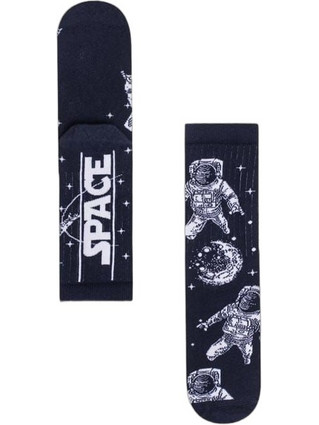EKMEN The Space Βαμβακερές Ανδρικές Κάλτσες Ψηλές με Σχέδια Navy Μπλε EK117