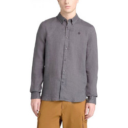 Timberland Ανδρικό Πουκάμισο Λινό Κοντομάνικο Slim Fit Ανθρακί TB0A2DC3W08