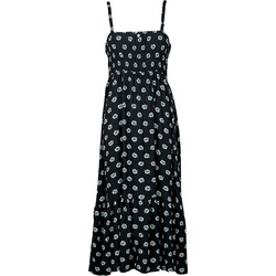 Roxy Sunrise Coastline Midi Καλοκαιρινό Καθημερινό Φόρεμα Μαύρο ERJWD03938-KVJ4