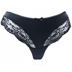Papatya Γυναικείο Sexy String με Δαντέλα Μαύρο 4273
