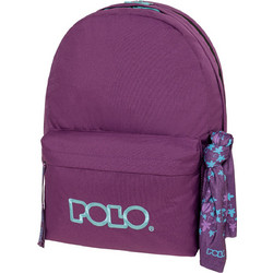 Polo Original Double Scarf Σχολική Τσάντα Πλάτης Γυμνασίου - Λυκείου Μωβ 901235-4859