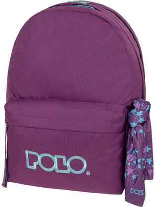 Polo Original Double Scarf Σχολική Τσάντα Πλάτης Γυμνασίου - Λυκείου Μωβ 901235-4859