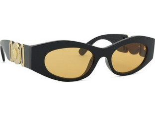 Versace VE4480U GB17 Γυναικεία Γυαλιά Ηλίου Cat Eye Κοκάλινα Μαύρα με Κίτρινο Φακό