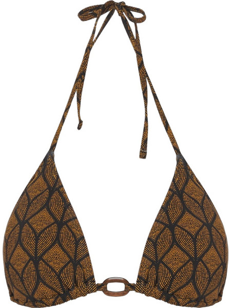 Funky Buddha Bikini Top Τριγωνάκι Μαύρο Καφέ FBL013-105-16T