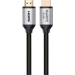 Ewent Καλώδιο HDMI 2.0 HDMI Male to HDMI Male 1.8m Black Silver IN-SCE-EC1346