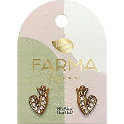 Farma Bijoux Γυναικεία Σκουλαρίκια Καρφωτά Xρυσά 8057461380358