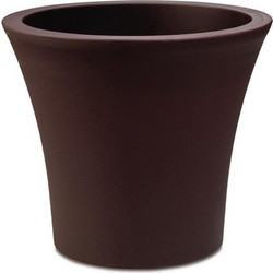 Plastona City Γλάστρα Στρογγυλή Πλαστική Σοκολατί 20x17.5cm 10.11.0009