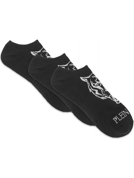 Philipp Plein Ανδρικές Κάλτσες Ψηλές με Σχέδια Μαύρες 3Pack UUY0034-STE003N-02