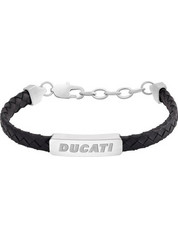 Ducati Tensione Ανδρικό Βραχιόλι Χειροπέδα από Δέρμα & Ατσάλι Ασημί DTAGB0005501