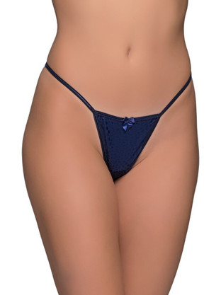 Milena By Paris Γυναικείο Sexy String με Δαντέλα Navy Μπλε 6855