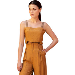 AGGEL Γυναικείο Καλοκαιρινό Crop Top Πορτοκαλί SS41076KF-1022