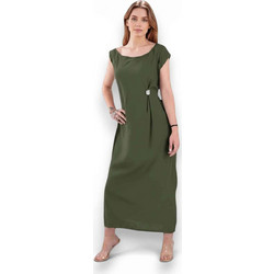 Benissimo Maxi Καλοκαιρινό Καθημερινό Φόρεμα Χακί 262092099