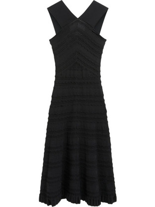 Ted Baker Soleane Midi Καλοκαιρινό Φόρεμα για Γάμο / Βάπτιση Πλεκτό Μαύρο 286157