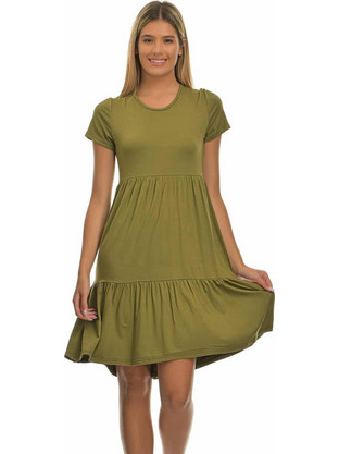 PNN Nightwear Mini Καλοκαιρινό Καθημερινό Φόρεμα Μεταξωτό Χακί 0263-0014