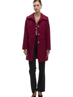 Fibes Fashion Γυναικείο Ημίπαλτο Μπουκλέ Μπορντό 01-6120