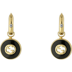 Gucci Γυναικεία Σκουλαρίκια Κρεμαστά από Xρυσό 18K με Διαμάντι & Αχάτη YBD78656300100U