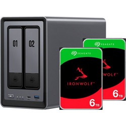 Ugreen DXP2800 NAS Tower με 2 Θέση για M.2 και 1 Θύρα Ethernet & 2 x 6TB