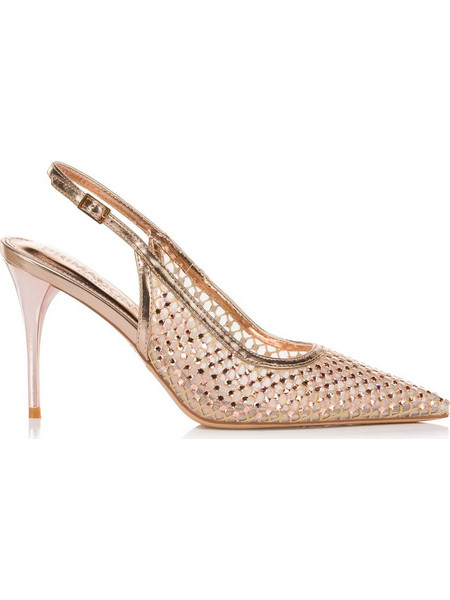 Primadonna Γόβες Slingback με Τακούνι Στιλέτο με Στρας Ροζ Χρυσές 27711LP