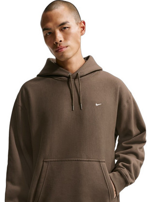 Nike Solo Swoosh Ανδρικό Αθλητικό Φούτερ με Κουκούλα Καφέ HV1082-212