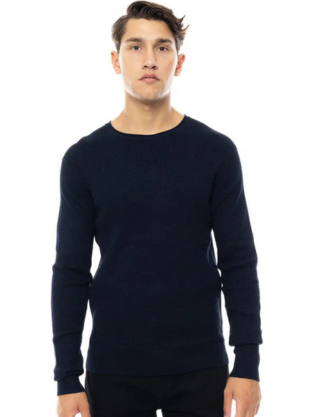 Smart Ανδρική Πλεκτή Μπλούζα Navy Μπλε 48-206-046