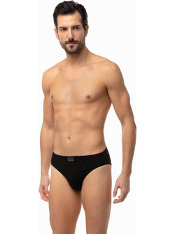 Minerva Sporties Ανδρικά Σλιπ Βαμβακερά Μαύρα 3Pack 90-23027-045