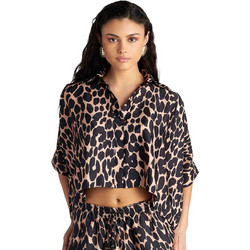 BLU4U Γυναικείο Πουκάμισο 3/4 Animal Print Μπεζ 26388571-02M