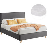 HomeMarkt Maylin Κρεβάτι Ημίδιπλο Υφασμάτινο με Στρώμα & Τελάρο 120x200cm HM21281.03