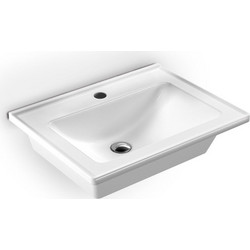 Serel Slim 3001 Ένθετος Κρεμαστός Νιπτήρας Μπάνιου Πορσελάνης 60x46cm Λευκός 509-3001-300