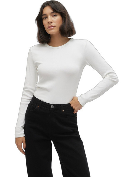 Vero Moda Γυναικείο Χειμερινό Top Ριπ Λευκό NOOS10306897