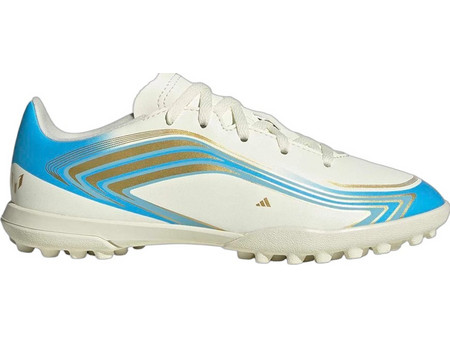 Adidas F50 Messi Club TF KK1380 Παιδικά Ποδοσφαιρικά Παπούτσια με Σχάρα Λευκά Γαλάζια