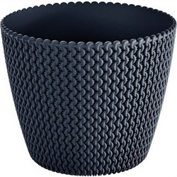 Prosperplast Splofy Γλάστρα Στρογγυλή Πλαστική Ανθρακί 29.5x24.9cm DSP300-S433