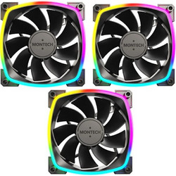 Montech RX120 Reverse Case Fan 120mm ARGB με Σύνδεση 3-Pin 4-Pin PWM 3τμχ Black