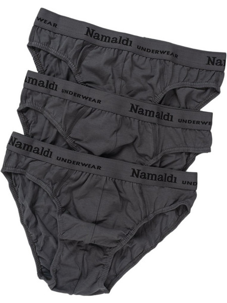 Namaldi Ανδρικά Σλιπ Βαμβακερά Ανθρακί 3Pack 1171