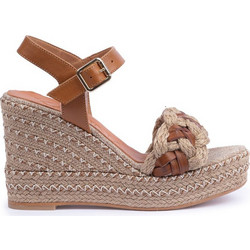 Kanna Καλοκαιρινές Γυναικείες Πλατφόρμες Ψηλές Δερμάτινες Ταμπά 24KV24109