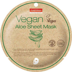 Purederm Vegan Aloe Sheet Μάσκα Προσώπου για Ενυδάτωση με Αλόη 23gr