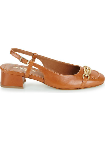 JB Martin Vivelle Γόβες Slingback Λουστρίνι με Χοντρό Χαμηλό Τακούνι Ταμπά AHJ305-114-P