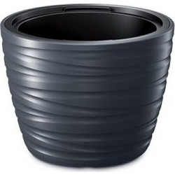 Prosperplast Maze Γλάστρα Στρογγυλή Πλαστική Ανθρακί 37.5x28cm DLMZ400