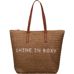 Roxy In The Tropics Ψάθινη Τσάντα Θαλάσσης Ώμου Καφέ 37x53cm ERJBT03419-CME0