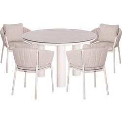HomeMarkt Shanks Σετ Τραπεζαρία Κήπου Αλουμίνιο 5τμχ Μπεζ HM11002.02