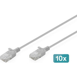 Digitus U/UTP Cat.6 Καλώδιο Δικτύου Ethernet 2m Grey 10τμχ DK-1618-020S-10