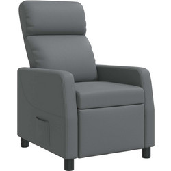 vidaXL Πολυθρόνα Relax Ανακλινόμενη Δερματίνη Γκρι 42035072