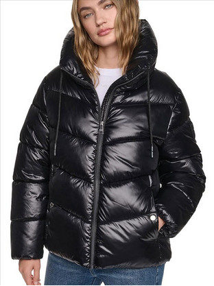 DKNY Γυναικείο Μπουφάν Χειμωνιάτικο Puffer Μακρύ Μαύρο DJ6J6113-007M